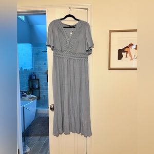 Size 14 NWT Blue maxi Dress Bloomchic